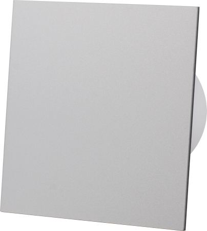 Wentylator łazienkowy ścienno-sufitowy dRim Ø125 wersja standard + panel przedni plexi, kolor szary.