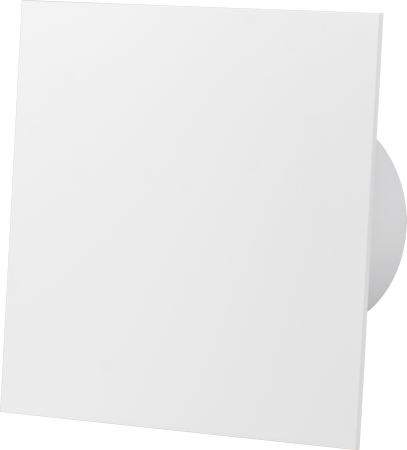 Wentylator łazienkowy ścienno-sufitowy dRim Ø125 wersja z czujnikiem ruchu i wyłącznikiem czasowym+ panel przedni plexi, kolor biały mat. 