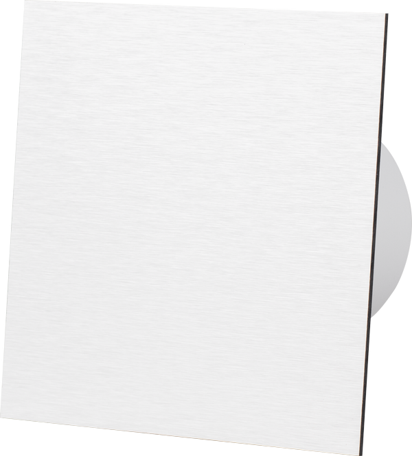 Wentylator łazienkowy ścienno-sufitowy dRim Ø100 wersja z opóźnionym włącznikiem czasowym + panel przedni aluminium szczotkowane.